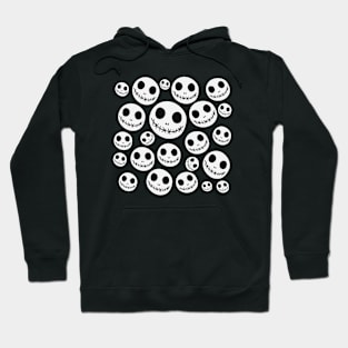 skull halloween pattern, fun, white and black, original, unisex Hoodie